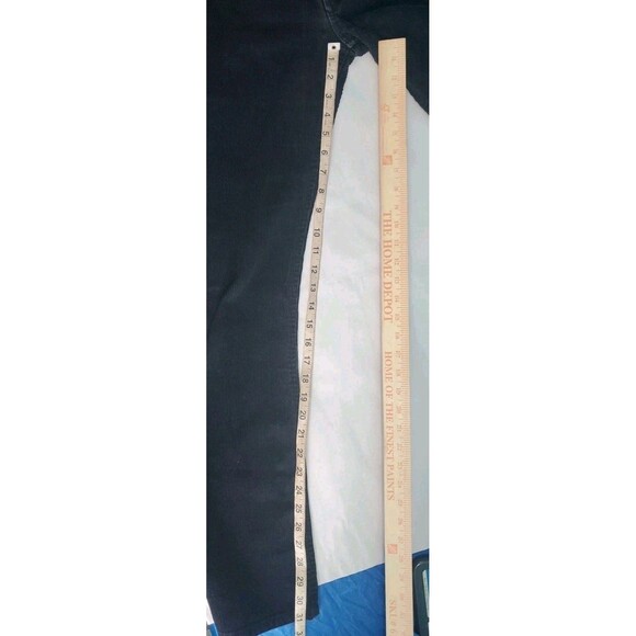 Guess Corduroy Pants Sz 29 Straight Leg Mid Rise Black Made In The USA Y2K - Picture 12 of 14